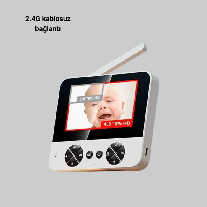 720p Bebek Kamerası Uzaktan Kontrollü Gece Görüşlü Monitör