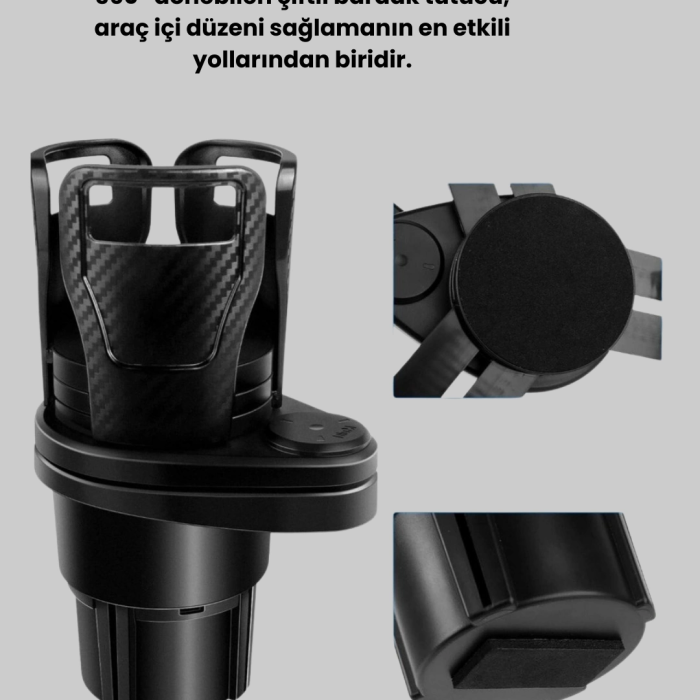 Araç İçi Düzen Ve Ambiyans Seti Çift Bardak Tutucu + Led Işık