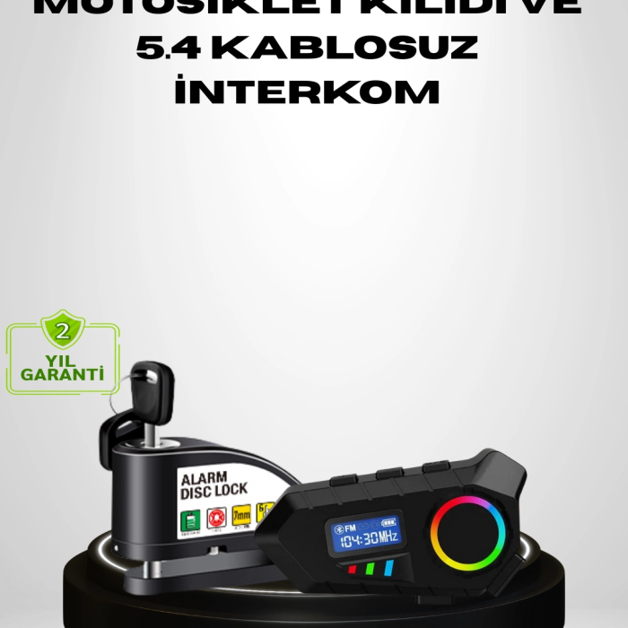 Motosiklet Ve Günlük Kullanım İçin Bluetooth Hoparlör Ve Disk Kilidi Seti