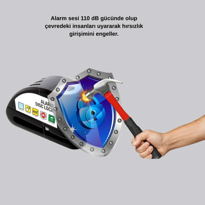 Motosiklet Ve Günlük Kullanım İçin Bluetooth Hoparlör Ve Disk Kilidi Seti