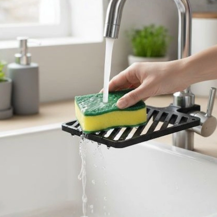 Damlama Tepsili Musluk Sünger Tutucu Tezgâh Üstü Düzenleyici