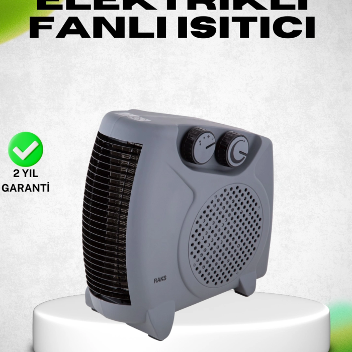Fanlı Elektrikli Isıtıcı Termostatlı Güvenli Yanmaz Plastik Gövde