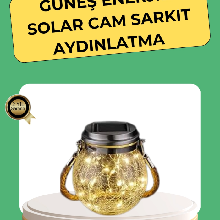 Solar Güneş Enerjili Dekoratif Cam Lamba
