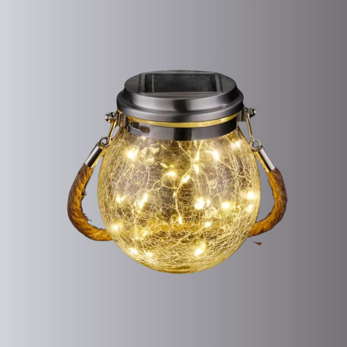 Güneş Enerjili Cam Sarkıt Bahçe Balkon Teras Aydınlatma 30 Led