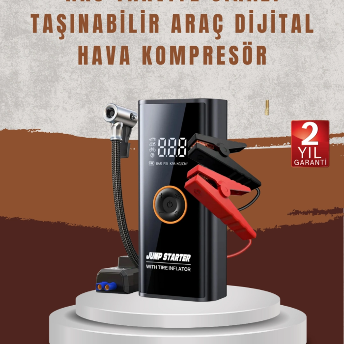 Çok Fonksiyonlu Araç Yol Yardım Kiti Jump Starter Ve Lastik Pompası