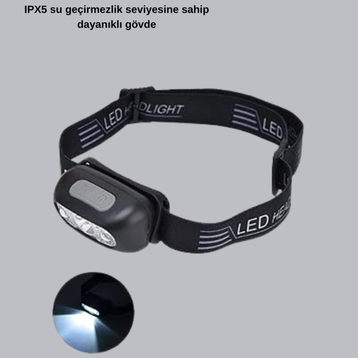 Gece Balıkçılığı İçin Ultra Parlak Şarjlı Kafa Lambası | 4 Işık Modu + Usb Şarj