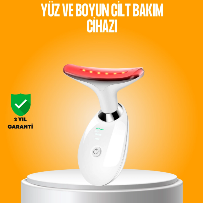 3 Modlu Boyun Ve Yüz Bakım Cihazı – Ems, Temizleme, Sıcak Masaj Ve Renkli Işık Terapi Özellikli