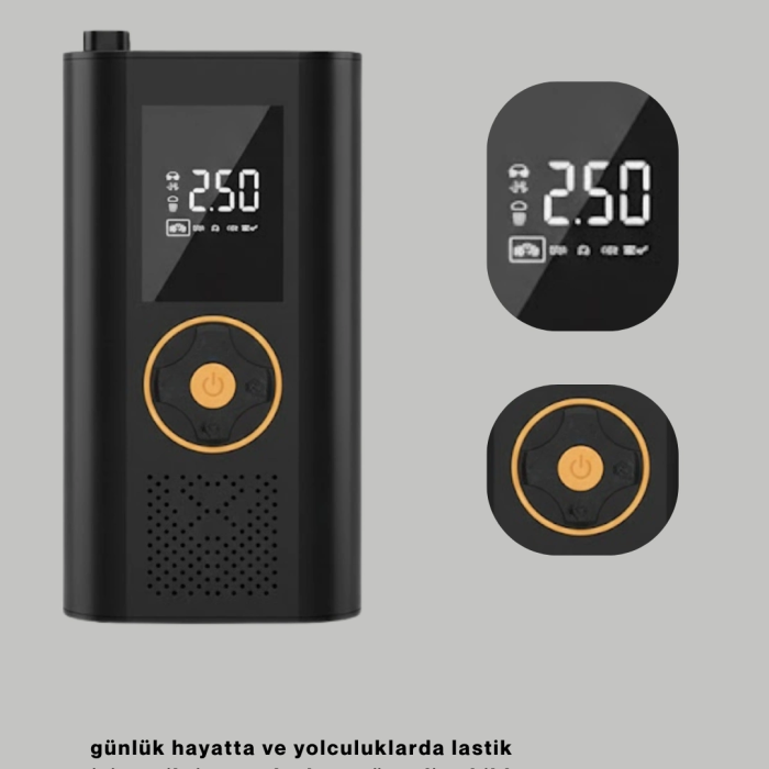 Dijital Göstergeli Taşınabilir Hava Kompresörü Güçlü Şişirme Performansı