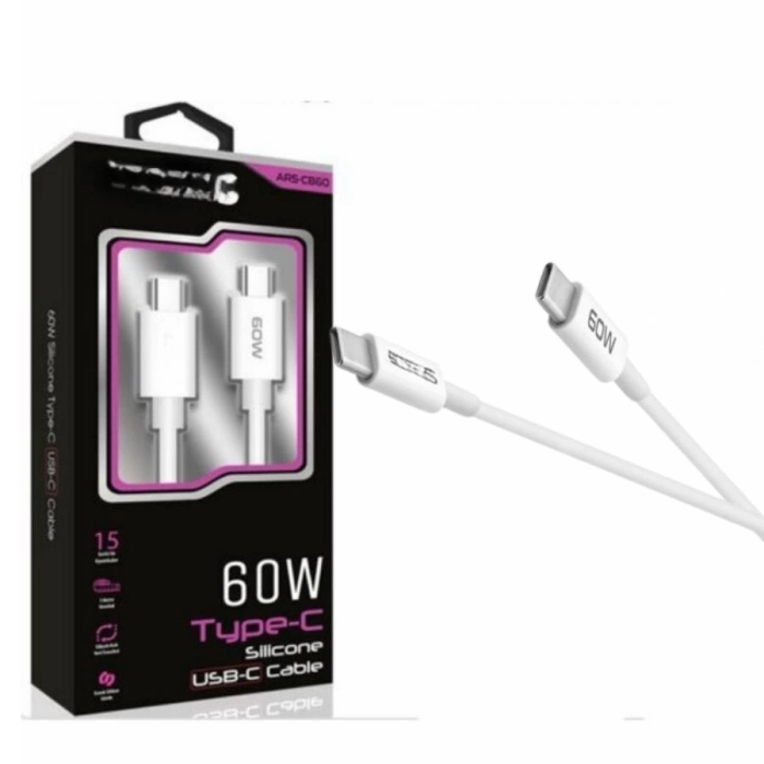 60w Usb-c Type-c Silikon Şarj Kablosu Hızlı Şarj, Dayanıklı Ve Esnek Tasarım, Tüm Usb-c Cihazlarla Uyumlu