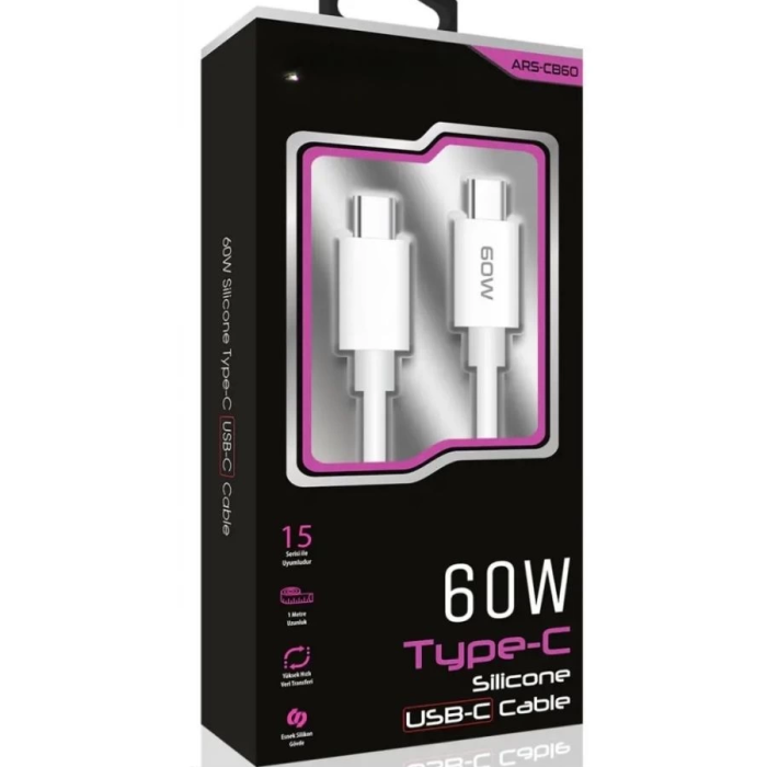 60w Usb-c Type-c Silikon Şarj Kablosu Hızlı Şarj, Dayanıklı Ve Esnek Tasarım, Tüm Usb-c Cihazlarla Uyumlu