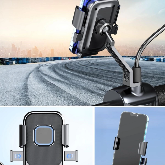 Motor,motosiklet,bisiklet ,scooter İçin 360 Derece Dönebilen Dikiz Aynası Versiyonu Telefon Tutucu Aparat