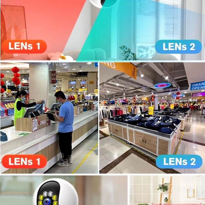 Çift Kameralı Wifi Bağlantılı Gece Görüşlü Ev Tipi Güvenlik Kamerası Yosee