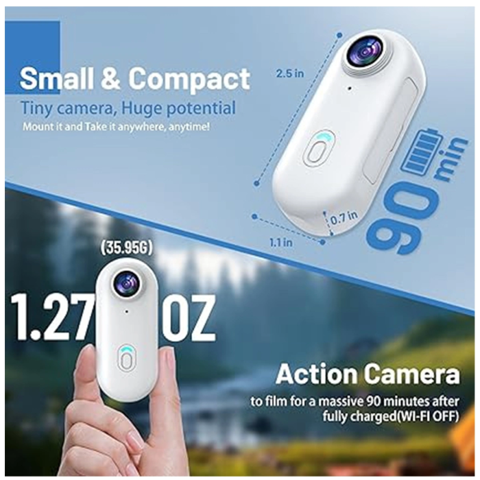 Mini Wıfı Aksiyon Kamerası 1080p Taşınabilir Vücut Kamerası Giyilebilir Video Kaydedici Ipx7 Su Geçirmez