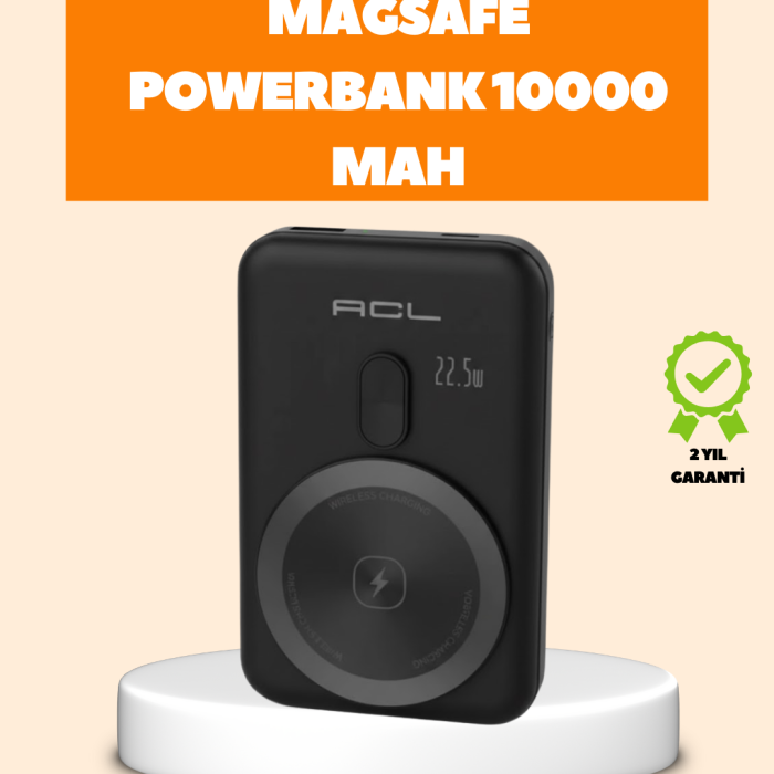 LCD Ekranlı Kablosuz Powerbank Type C ve USB Çıkışlı