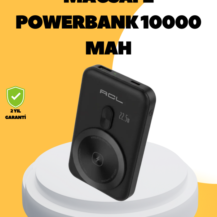 Manyetik Kablosuz Powerbank 22.5W Hızlı Şarj LCD Göstergeli