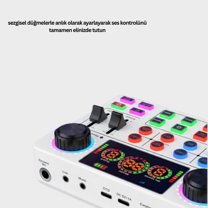Çok Efektli Canlı Yayın Ses Mikseri USB ve Kablosuz Uyumlu