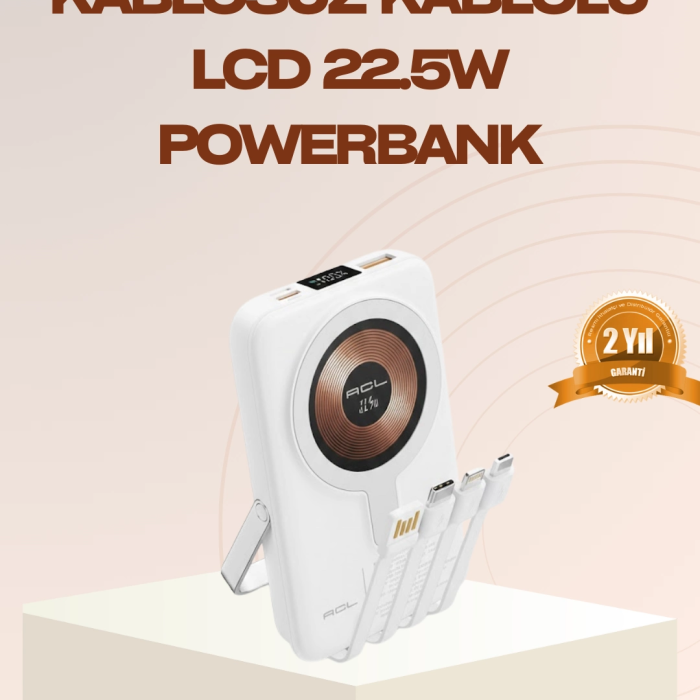 Manyetik Kablosuz Powerbank 22.5w Hızlı Şarj Lcd Ekranlı