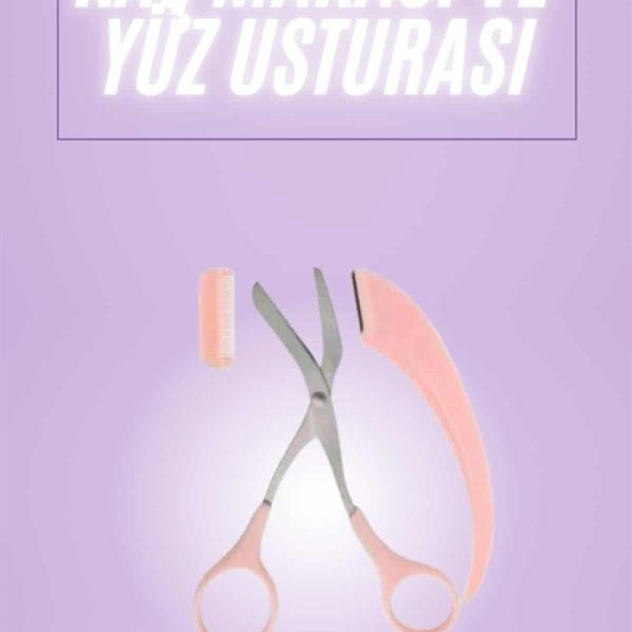 Taraklı Kaş Makası Ve Ustura Seti Kaş Düzeltme Makası Kaş Bıyık Alma Aleti