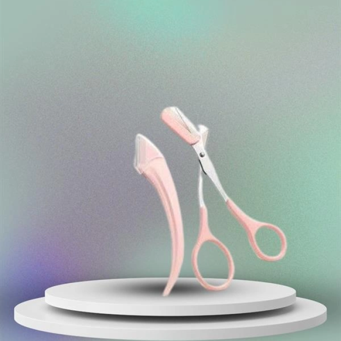 Taraklı Kaş Bıyık Makası Ve Kaş Ustura Seti Kaş Bıyık Tüy Alma Epilasyon Aleti 2li Set