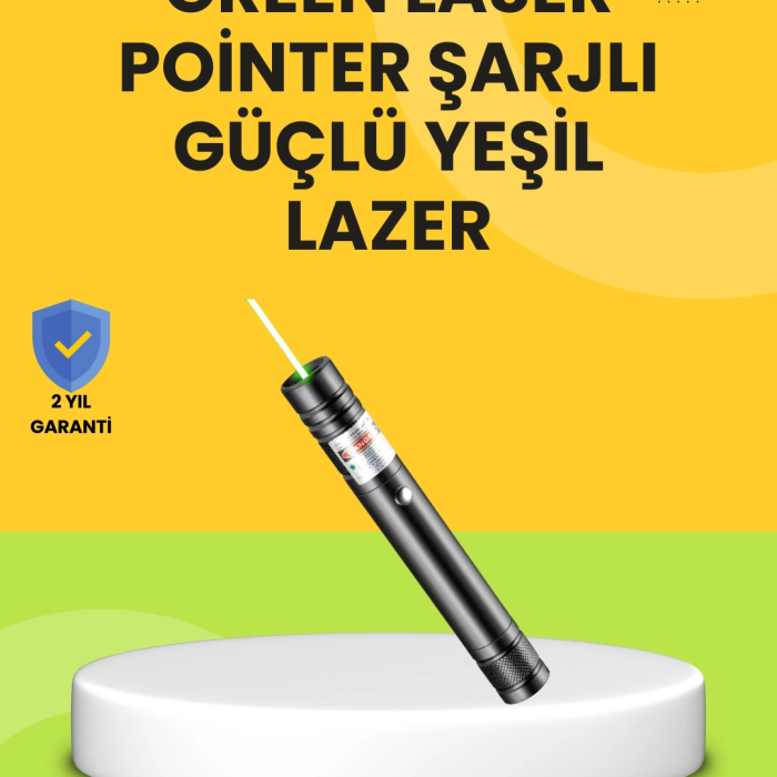 Uzun Mesafe Görünürlüklü Yeşil Lazer Pointer Şarjlı