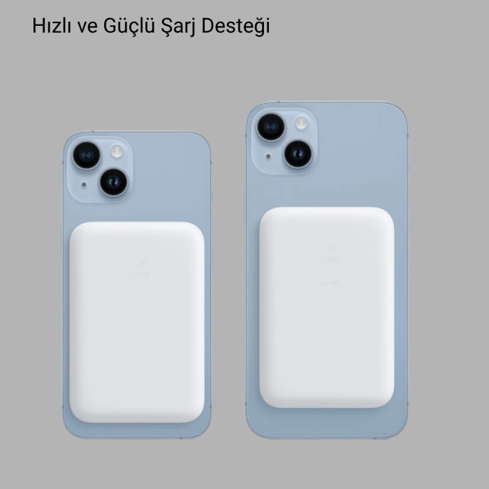 Magsafe Uyumlu Kablosuz Batarya – 27w Hızlı Şarj Destekli Kompakt Güç Bankası