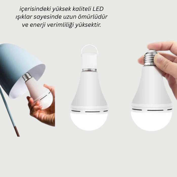 Şarjlı LED Ampul 30 Watt Soğuk Beyaz