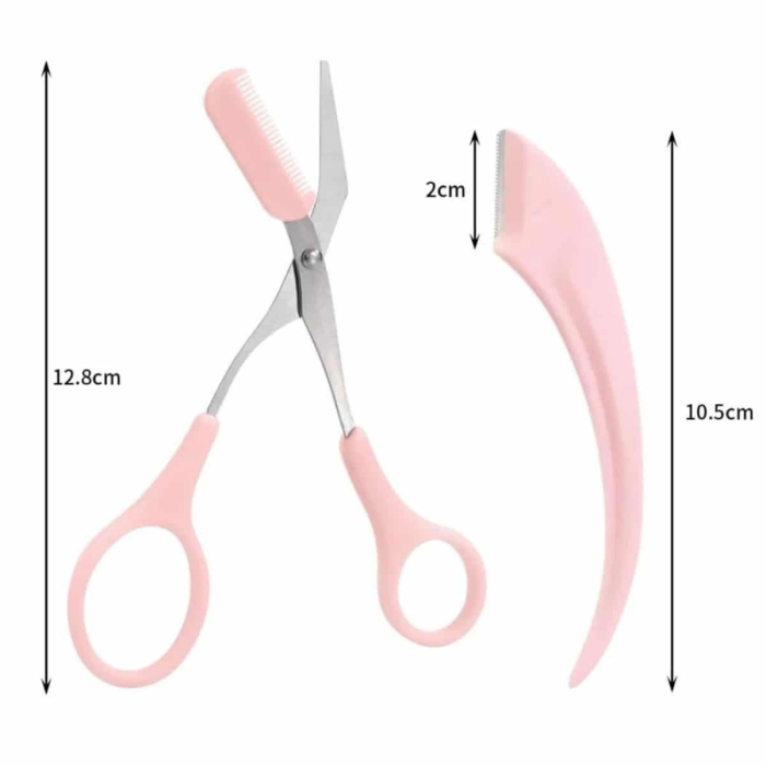 Taraklı Kaş Makası Ve Ustura Seti Kaş Düzeltme Makası Kaş Bıyık Alma Aleti