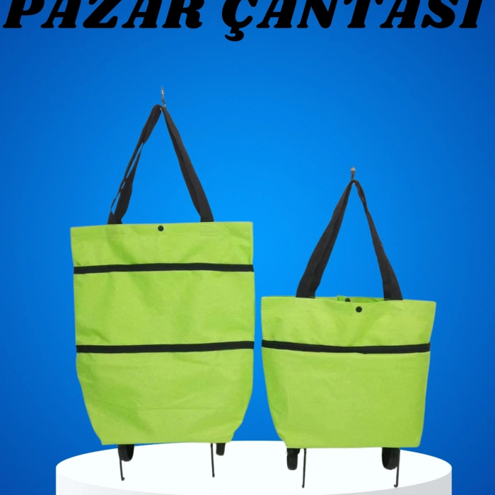 Pazar Arabası Ve Alışveriş Çantası Çift Yönlü Kolay Tekerlekli Taşınabilir