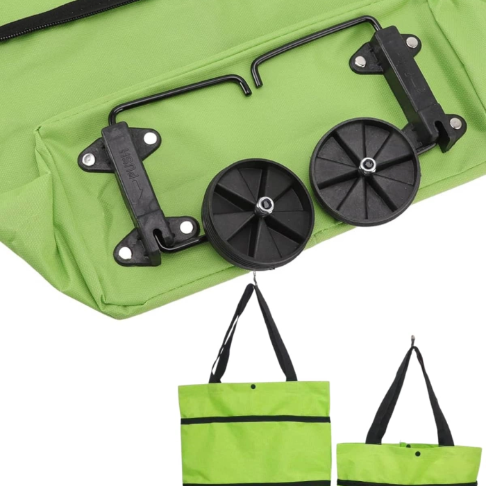 Pazar Arabası Ve Alışveriş Çantası Çift Yönlü Kolay Tekerlekli Taşınabilir