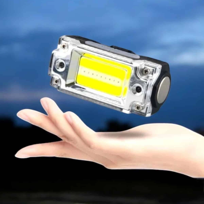 Beyaz Led Işık Sensörlü Kafa Lambası Lityum Batarya Led El Fenerli Şarjlı