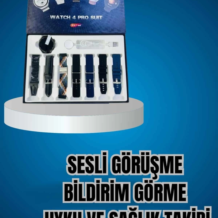 Ucuz Kaliteli Yeni Nesil 7 Kordonlu Akıllı Saat Ve Kablosuz Bluetooth Kulaklık Anc Özelliği