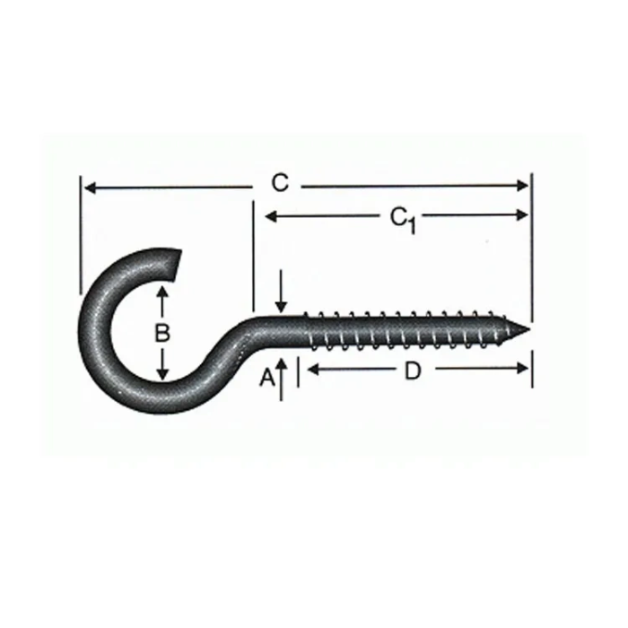 Açık Piton, Kanca, Çengel 22x130 - 100 Adet