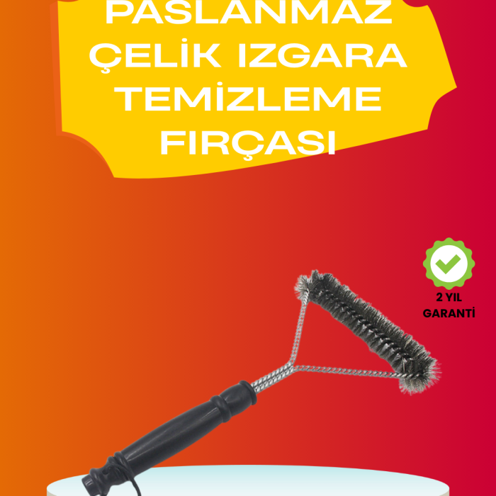 Mangal Izgara Temizleme Fırçası Pas Tutmaz Çelik Telli