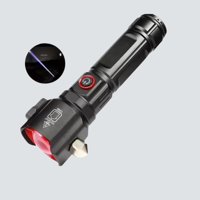 Çekiçli Pusulalı Acil Durum Feneri USB Şarjlı Çok Fonksiyonlu