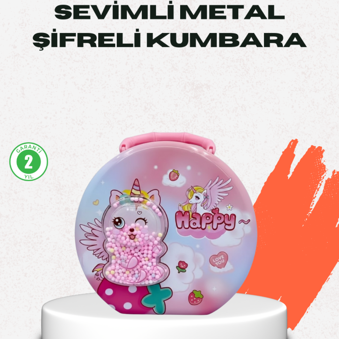 Mini Çocuk Para Kasası Güvenli Kilitli Birikim Kutusu