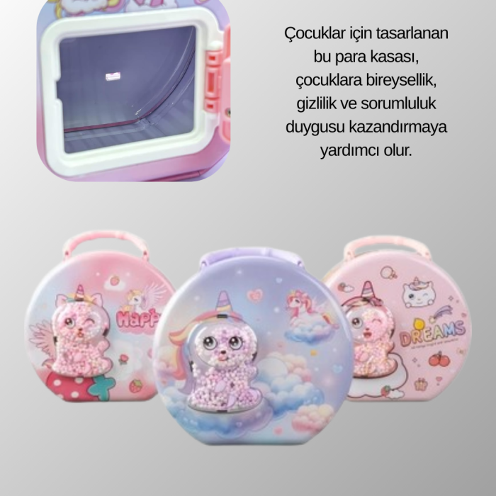 Mini Çocuk Para Kasası Gizli Saklama ve Birikim Kutusu