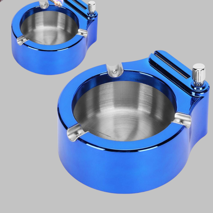 Masa Üstü Çakmaklı Küllük Paslanmaz Metal Gövde