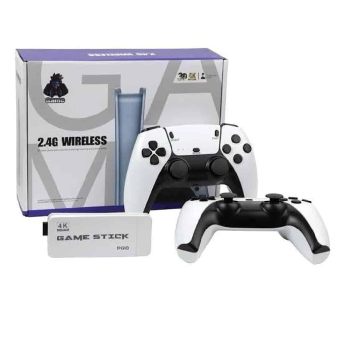 Çift Oyun Kollu 4k Hd Ekran Nostaljik 20.000 Oyunlu Beyaz Game Stick