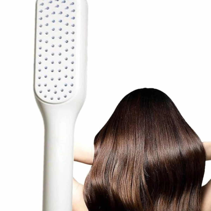 Kendi Kendini Temizleyen Otomatik Tuşlu Saç Tarağı Dolaşık Açıcı Masaj Fırçası Silikon Fırça