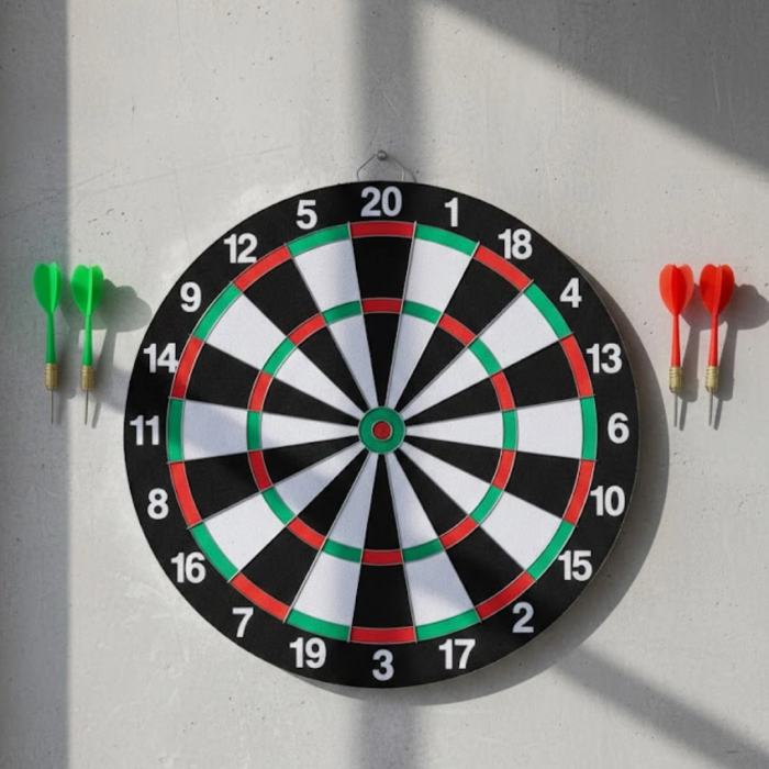 Ev Ve Oyun Alanları İçin Dart Tahtası 12 İnç 4 Dart Oku Dahil