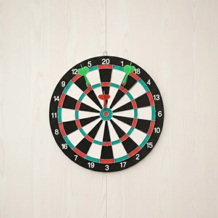 Ev Ve Oyun Alanları İçin 15 İnç Dart Tahtası 4 Dart Oku Dahil