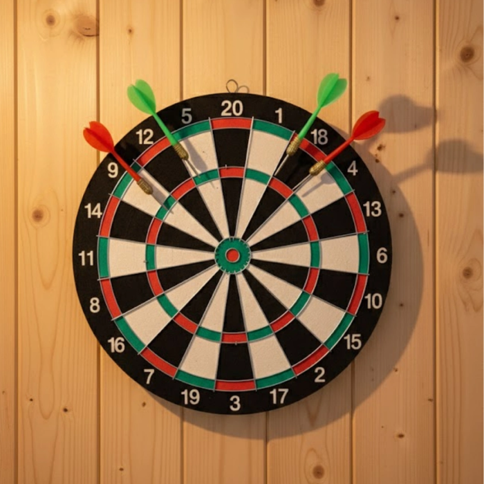 Ev Ve Ofis İçin 17 İnç Dart Tahtası Seti 4 Adet Dart Oku Dahil
