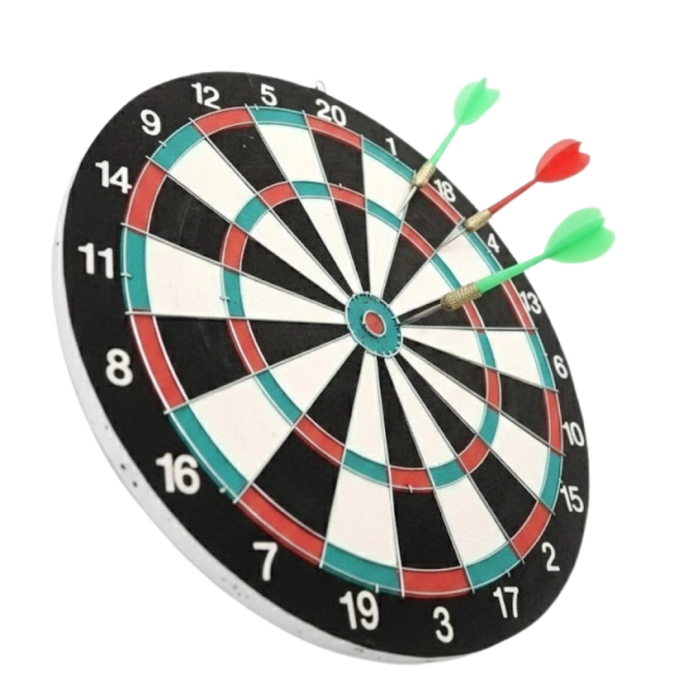 17 İnç Dart Tahtası Şık Tasarım Dayanıklı Yapı Ve Dart Oku Hediyeli