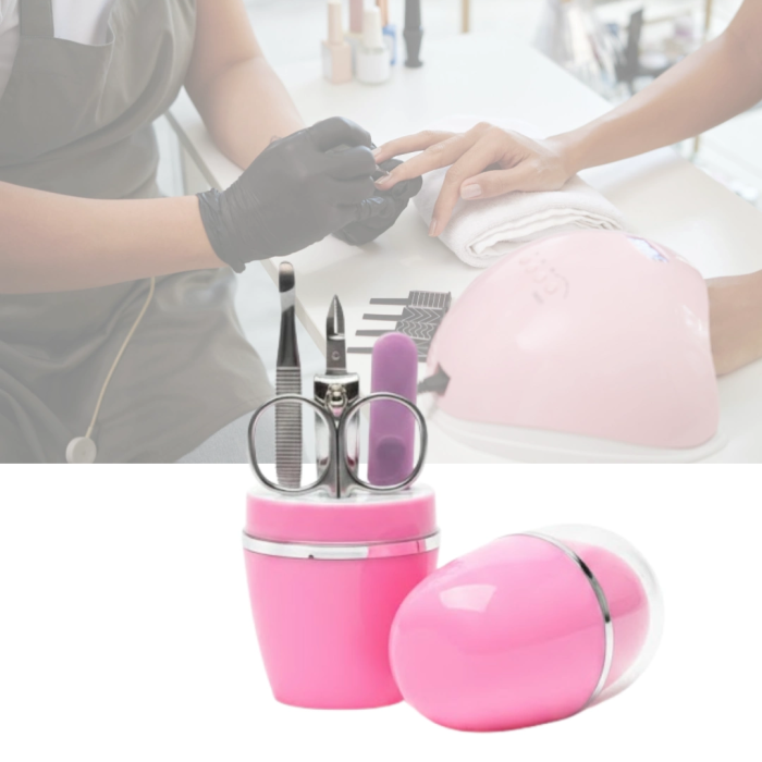 Tırnak Bakım Manikür Pedikür Seti 4 Parça Pembe Pratik Günlük Kullanım