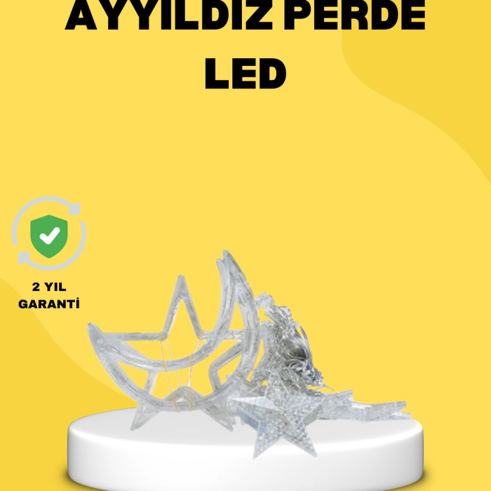 126 Led’li Yıldız Ay Perde Işık Prizden Çalışan Dekoratif Aydınlatma