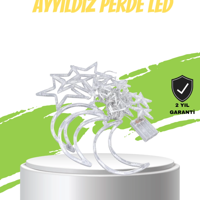 Prizli Perde Led Işık Yıldız Ve Ay Figürlü Romantik Aydınlatma