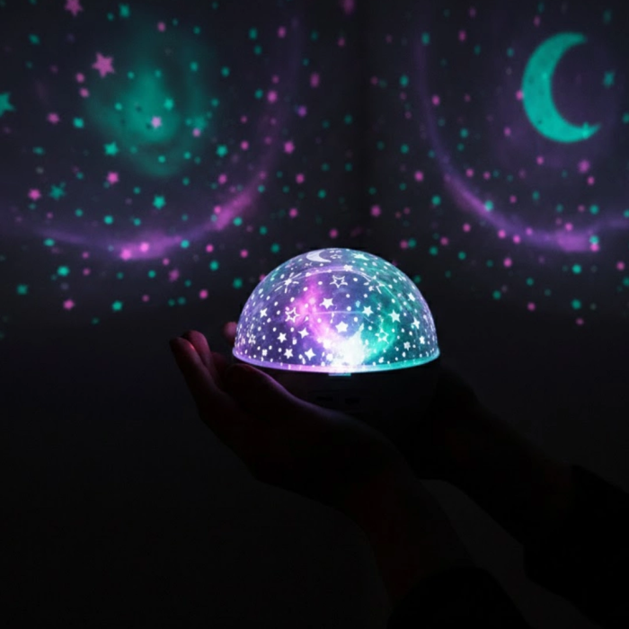 Fişli Yıldız Projektör Lamba Hoparlörlü Gece Işığı