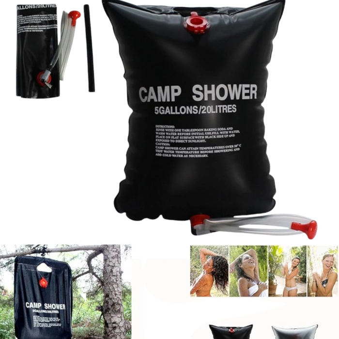 20 Litre Güneş Enerjili Kamp Duşu Pvc Dayanıklı Taşınabilir Duş Torbası