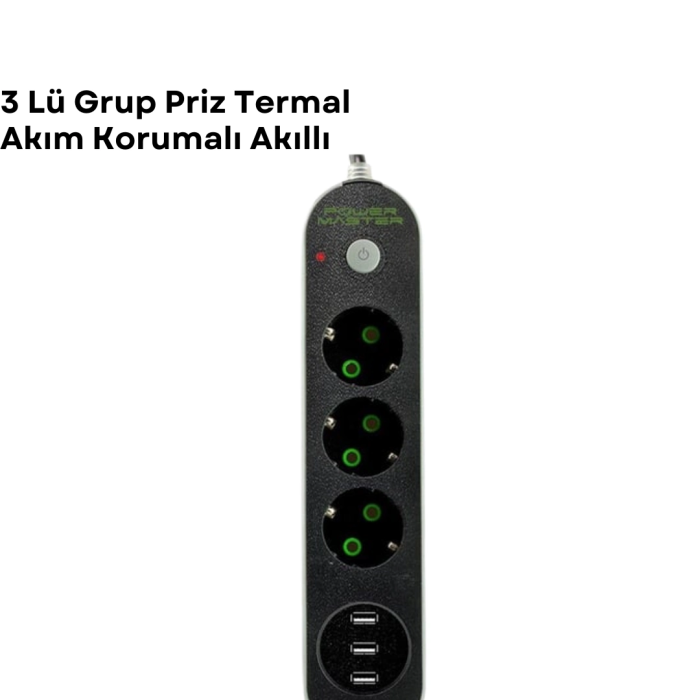 3 Usb Portlu Üçlü Priz Cxe103