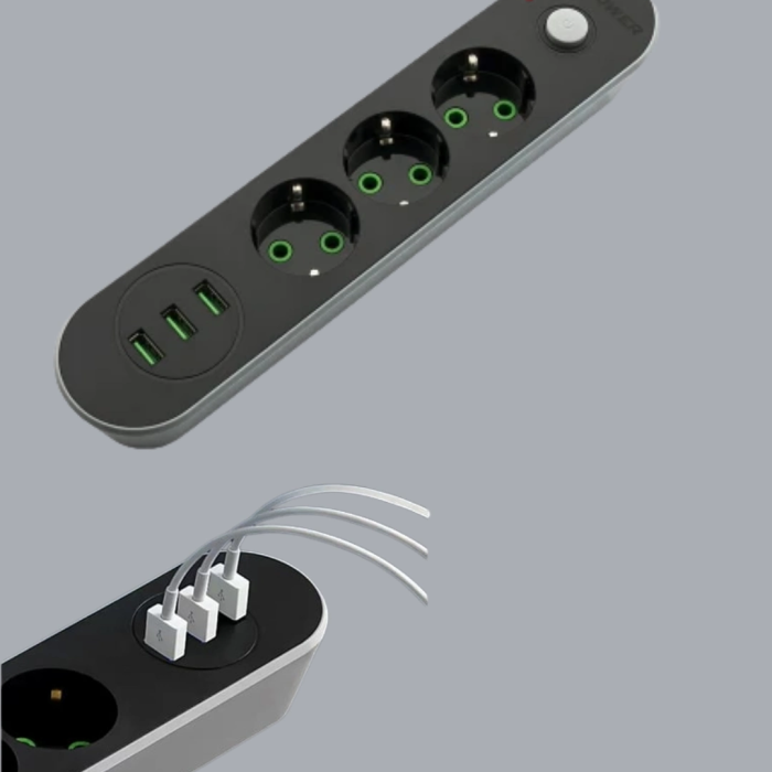 3 Usb Portlu Üçlü Priz Cxe103